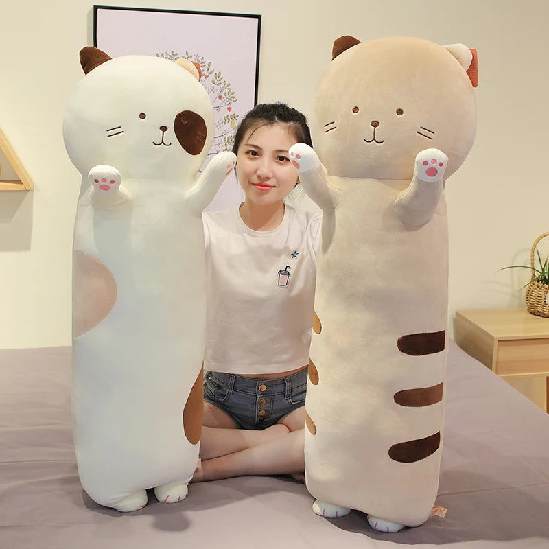 The Long Kawaii Big Head Kitty Plushie Crew My Store
