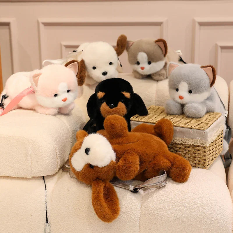 Kawaii Cat & Dog Family Plush Backpack