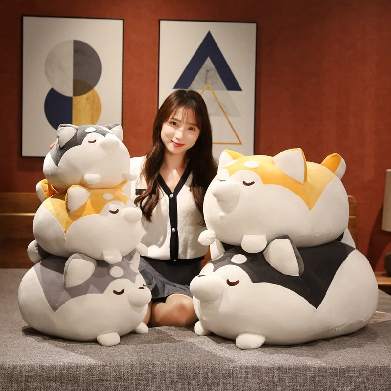 Muru, Bun & Aiko — The Akami Shiba Plushie Stack