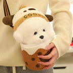 Kawaii Boba Dog Plush Sling Bag My Store