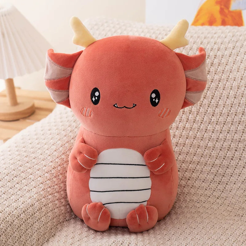 The Chonky Axolotl Dragon Plushie Duo