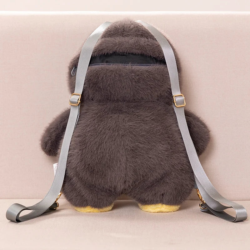 Kawaii Fluffy Penguin Plush Backpack My Store