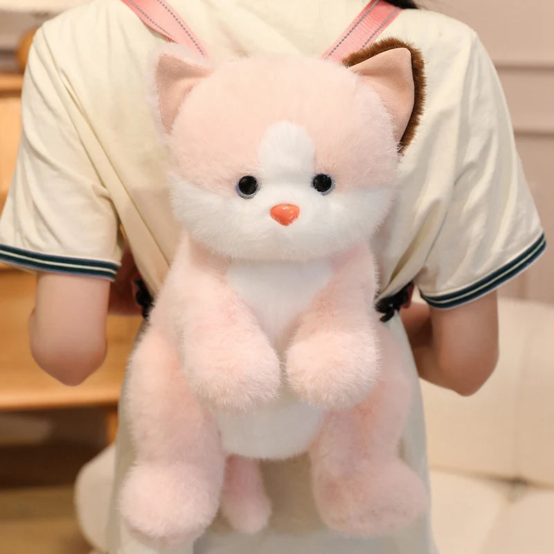Kawaii Cat & Dog Family Plush Backpack