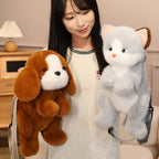 Kawaii Cat & Dog Family Plush Backpack