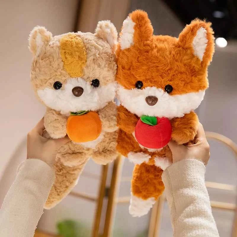 Cute Fluffy Baby Fox & Squirrel Plushie