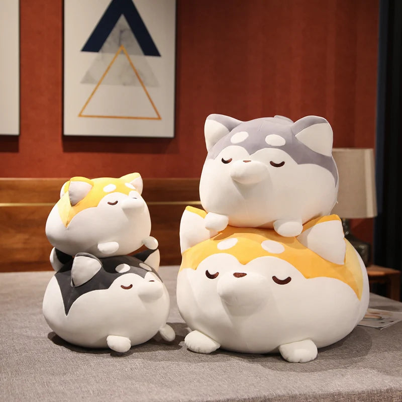 Muru, Bun & Aiko — The Akami Shiba Plushie Stack