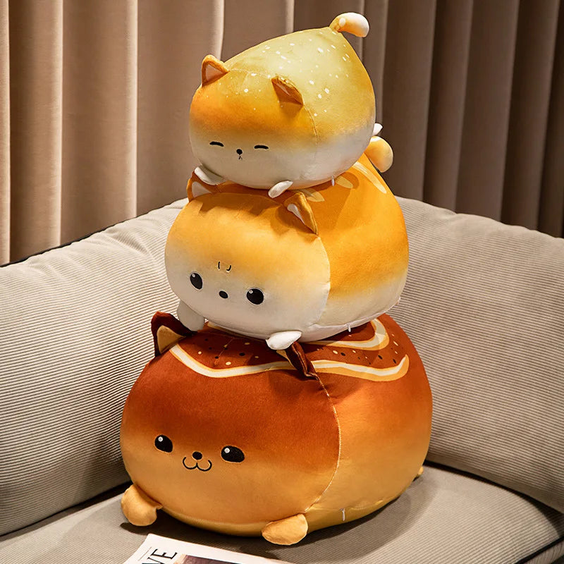 The Chonky Bread Cat Plushie Squad