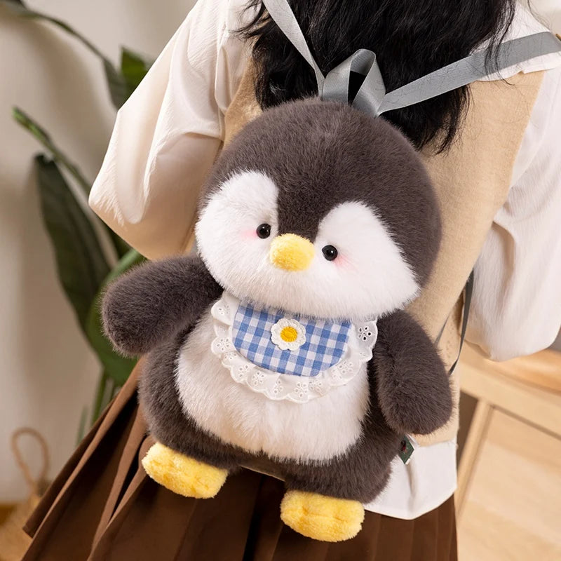 Kawaii Fluffy Penguin Plush Backpack My Store