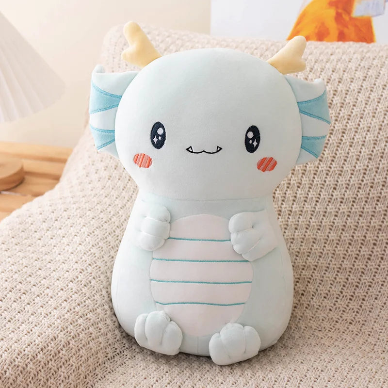 The Chonky Axolotl Dragon Plushie Duo