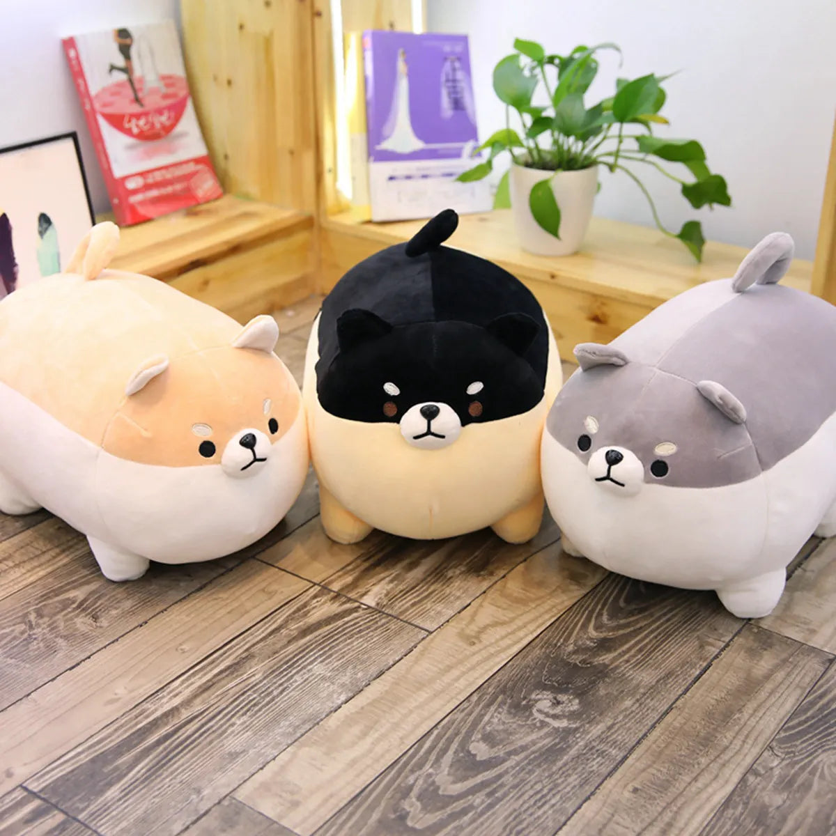Bako, Baku & Bugu — The Angry Chonky Shiba Trio Plushie