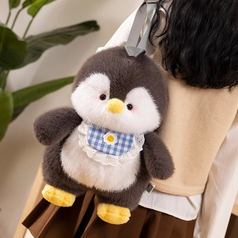 Kawaii Fluffy Penguin Plush Backpack My Store