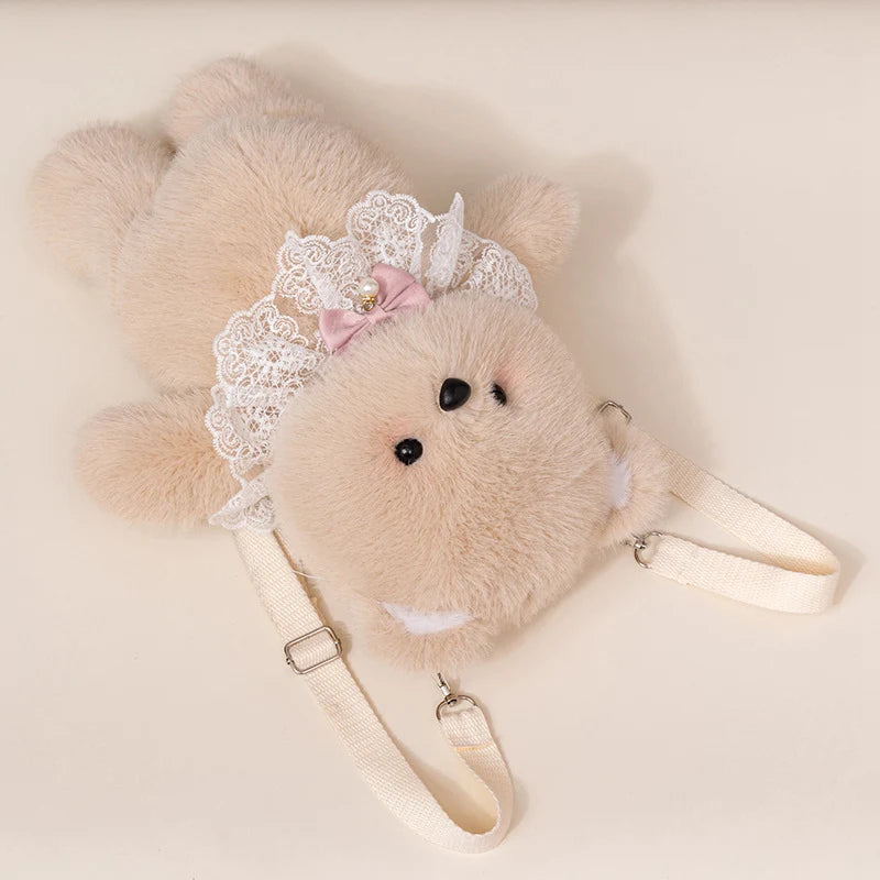 The Kawaii Fluffy Animal Crew Plush Backpack