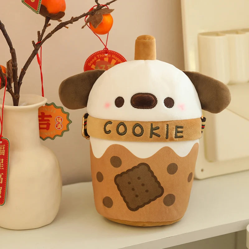 Kawaii Boba Dog Plush Sling Bag My Store
