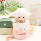 Kawaii Lamb In a Cup Plush Sling Bag