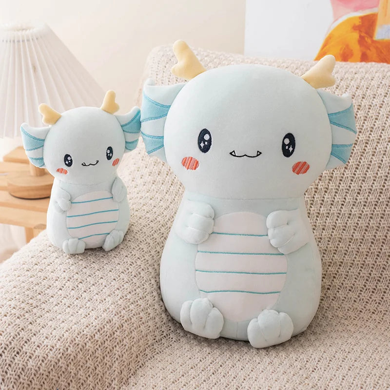 The Chonky Axolotl Dragon Plushie Duo