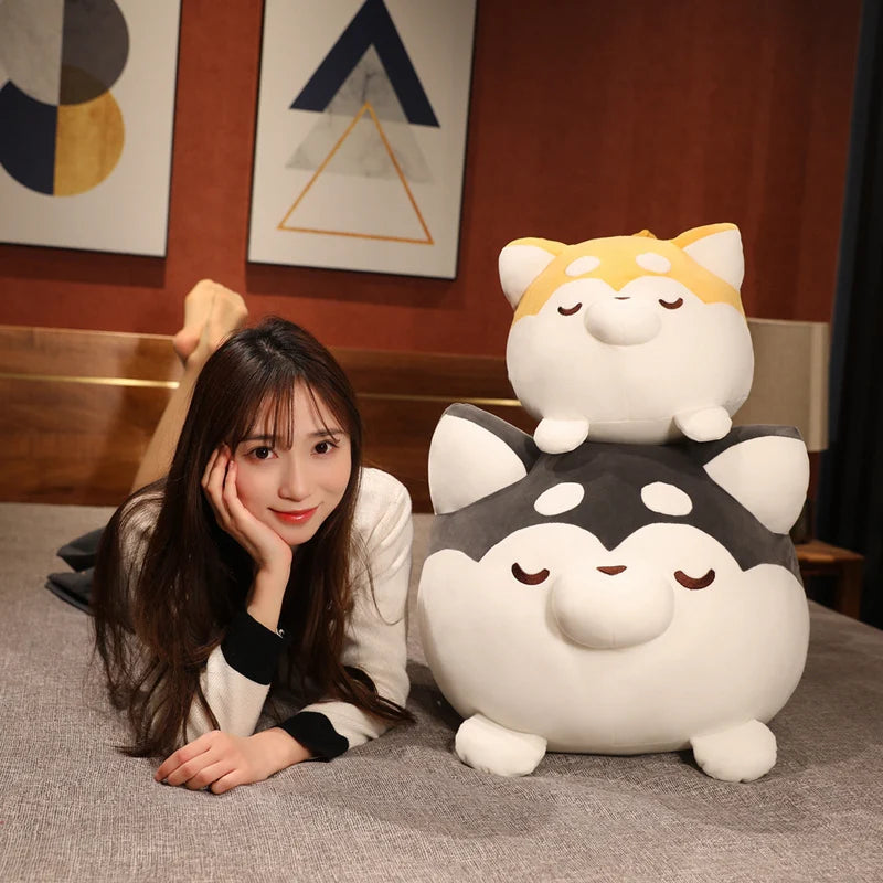 Muru, Bun & Aiko — The Akami Shiba Plushie Stack