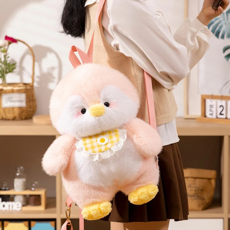 Kawaii Fluffy Penguin Plush Backpack My Store