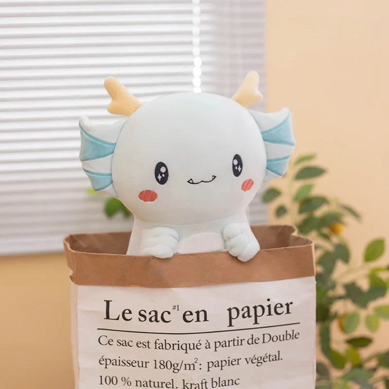 The Chonky Axolotl Dragon Plushie Duo