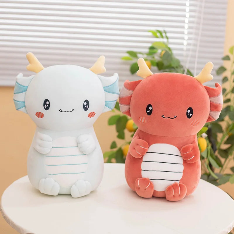 The Chonky Axolotl Dragon Plushie Duo
