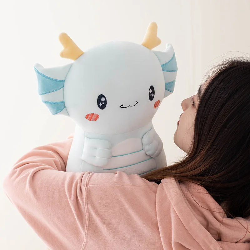 The Chonky Axolotl Dragon Plushie Duo