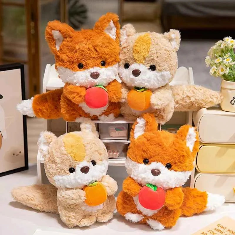 Cute Fluffy Baby Fox & Squirrel Plushie