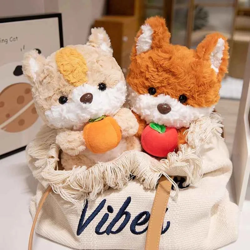 Cute Fluffy Baby Fox & Squirrel Plushie