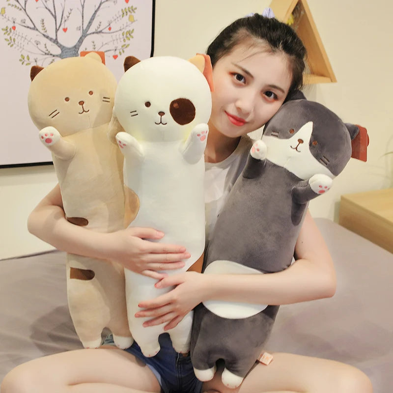 The Long Kawaii Big Head Kitty Plushie Crew My Store