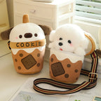 Kawaii Boba Dog Plush Sling Bag My Store