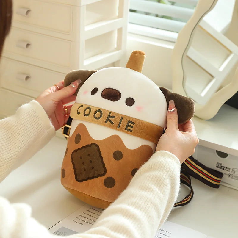Kawaii Boba Dog Plush Sling Bag My Store