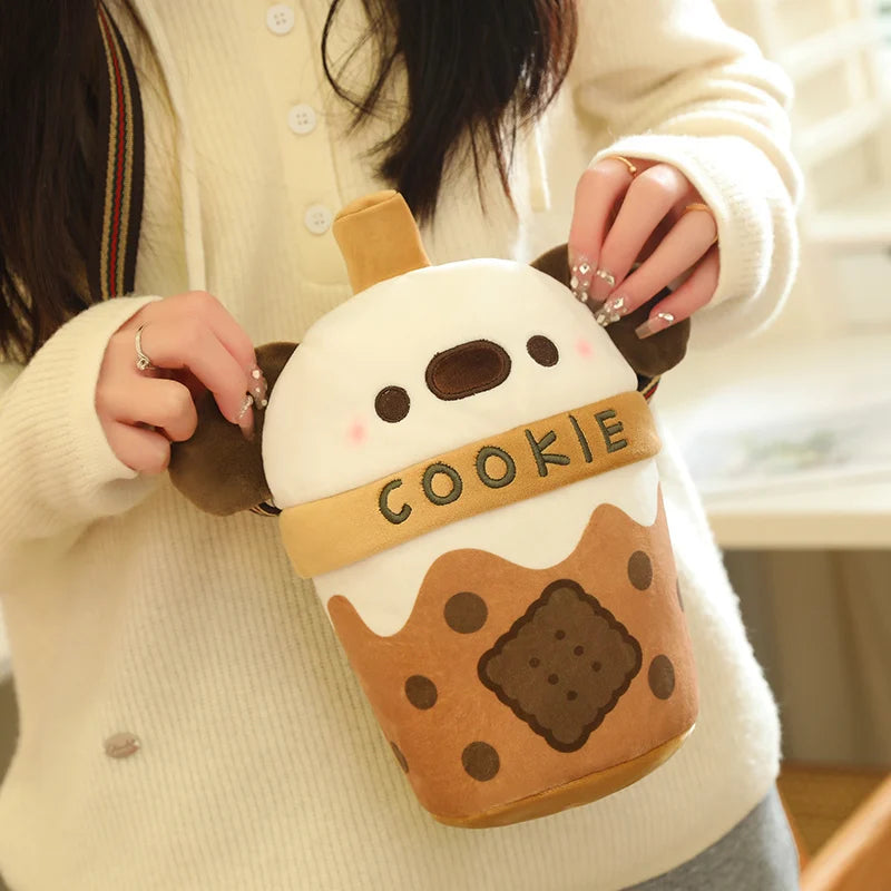 Kawaii Boba Dog Plush Sling Bag My Store