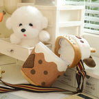 Kawaii Boba Dog Plush Sling Bag My Store