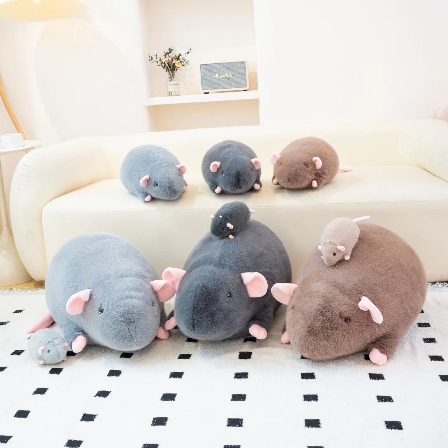 Miso, Misu & Masu — The Chonky Mouse Trio Plushie