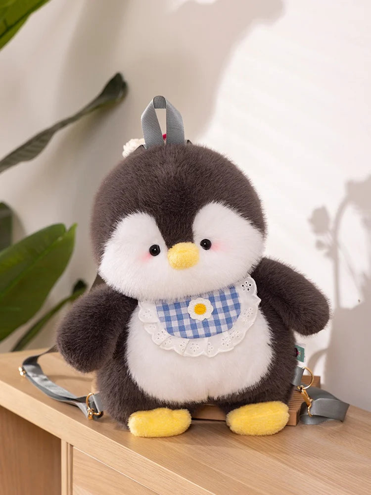 Kawaii Fluffy Penguin Plush Backpack My Store