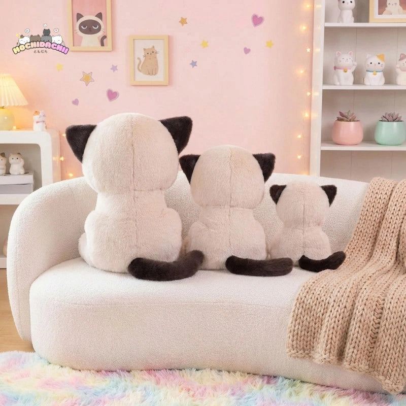 Fuku —  The Giant Bored Siamese Cat Plushie (Sitting) Mochidachii
