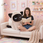 Fuku —  The Giant Bored Siamese Cat Plushie (Sitting) Mochidachii
