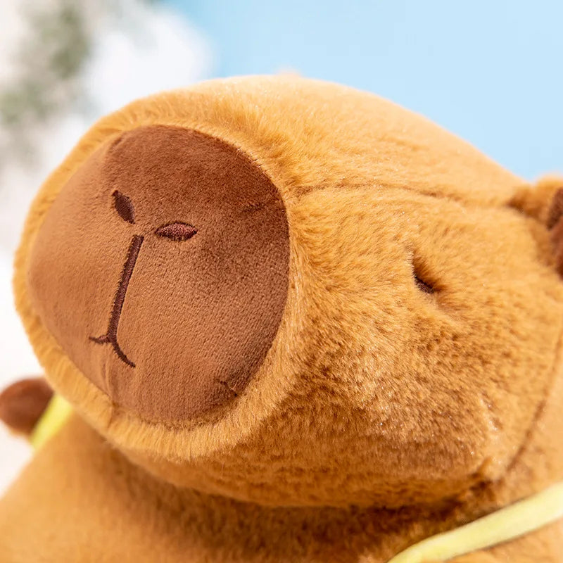 Kapi The Capybara Plushie With Avocado Backpack — Mochidachii (view 3)