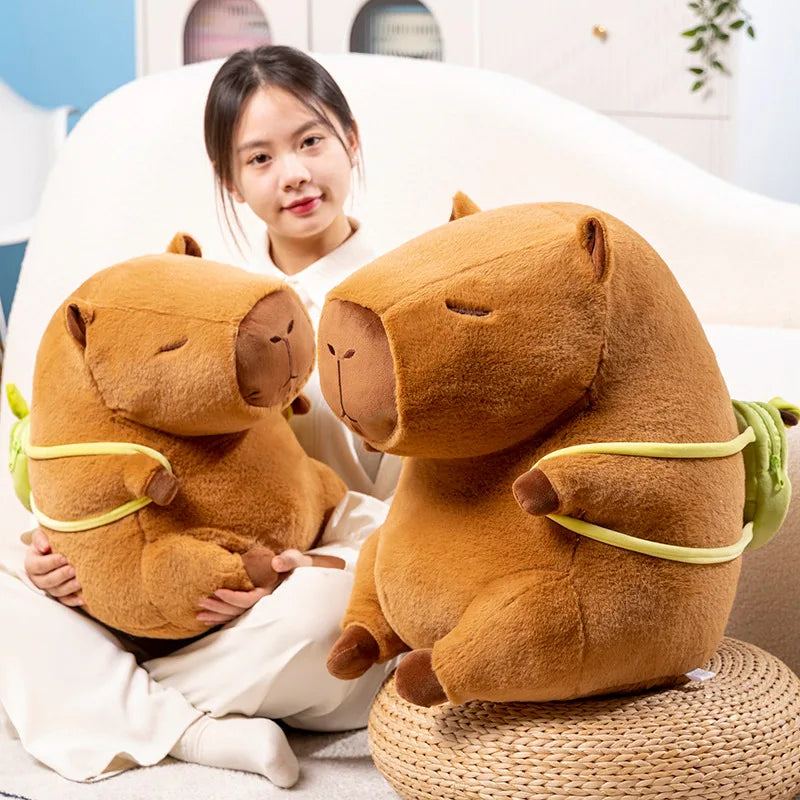Kapi The Capybara Plushie With Avocado Backpack — Mochidachii (view 6)