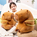 Kapi The Capybara Plushie With Avocado Backpack — Mochidachii (view 6)