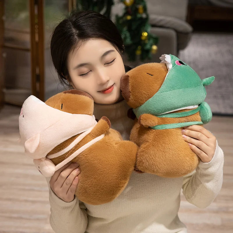 Kawaii Hooded Animal Kapi The Capybara Plushie Collection — Mochidachii (view 3)