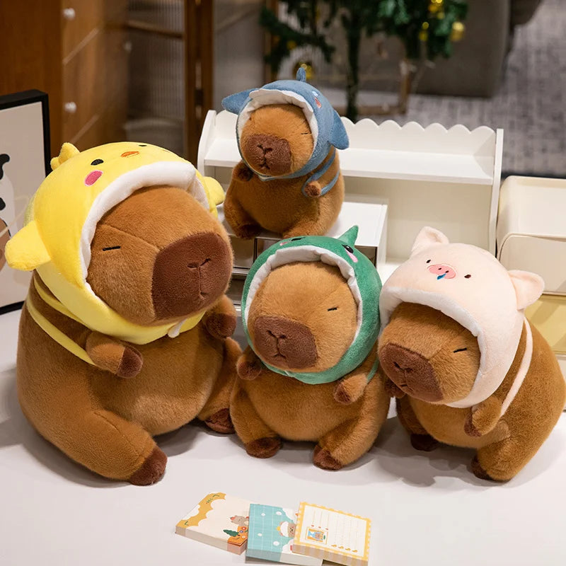 Kawaii Hooded Animal Kapi The Capybara Plushie Collection — Mochidachii (view 5)
