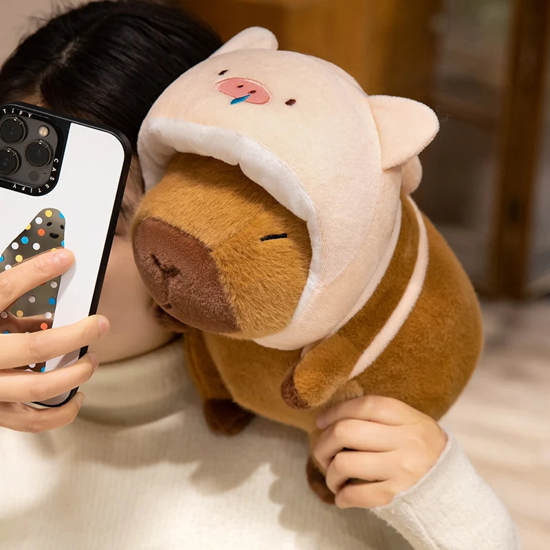 Kawaii Hooded Animal Kapi The Capybara Plushie Collection — Mochidachii (view 7)