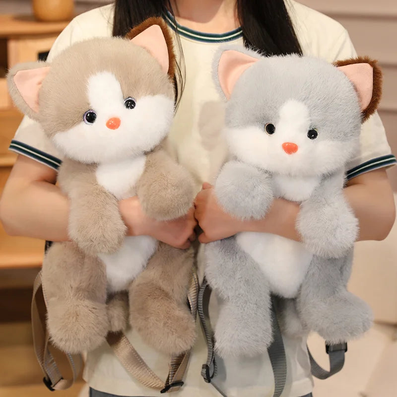 Kawaii Cat & Dog Family Plush Backpack — Mochidachii (view 10)
