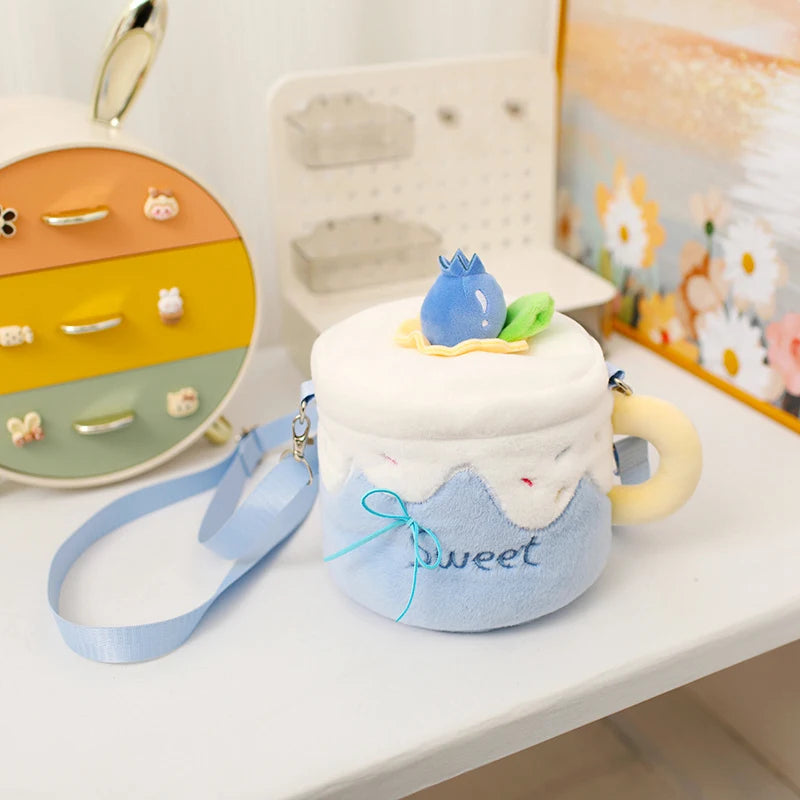 Kawaii Lamb In a Cup Plush Sling Bag