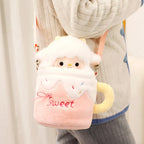 Kawaii Lamb In a Cup Plush Sling Bag