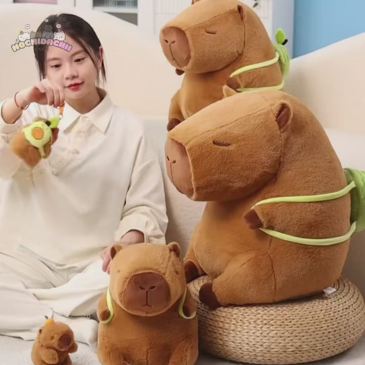 Kapi The Capybara Plushie With Avocado Backpack