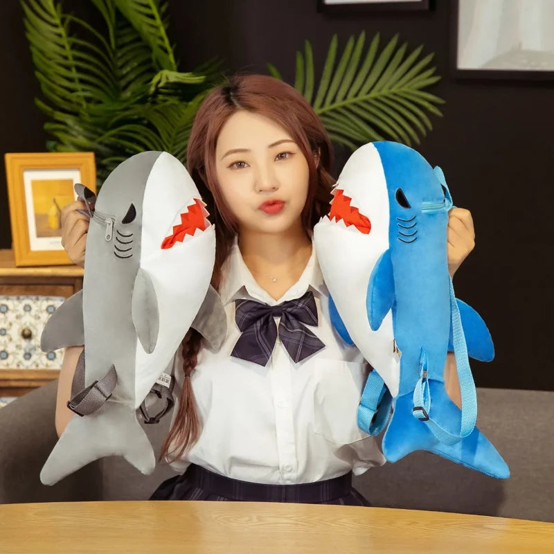 The Quirky Shark Plush Backpack Duo My Store
