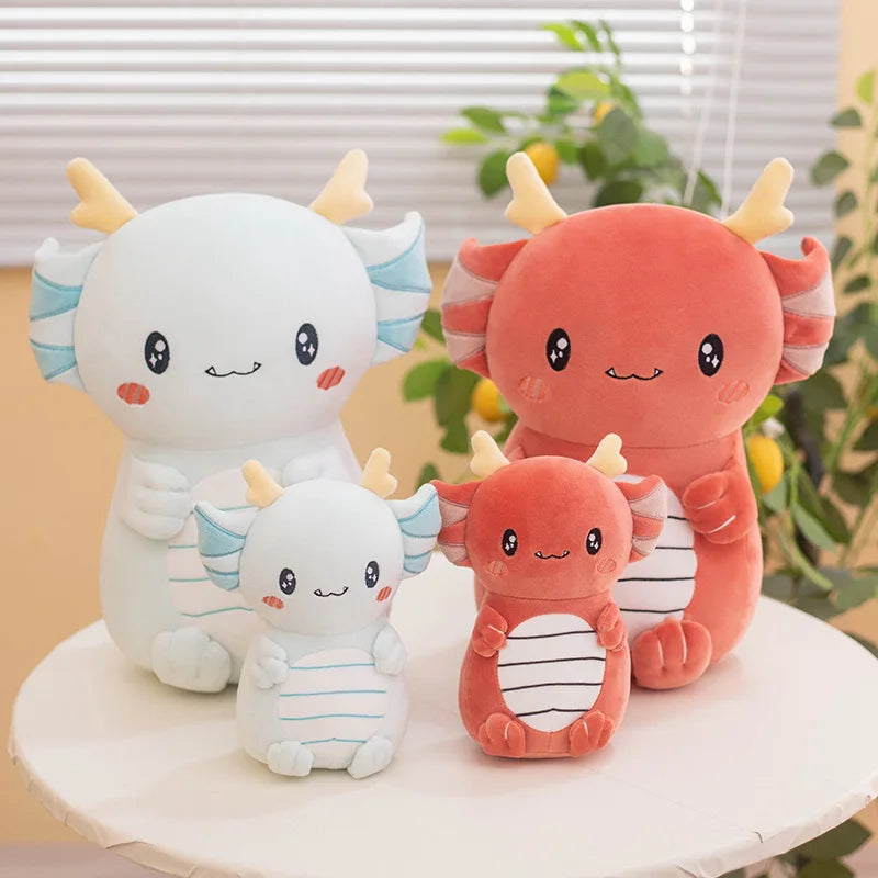 The Chonky Axolotl Dragon Plushie Duo — Mochidachii