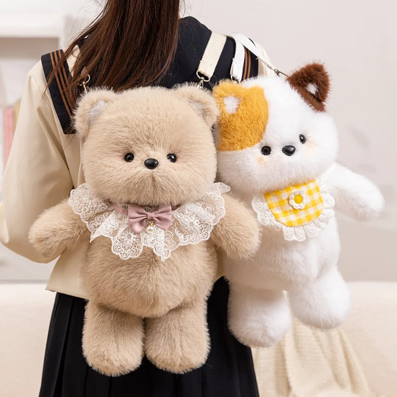 The Kawaii Fluffy Animal Crew Plush Backpack — Mochidachii