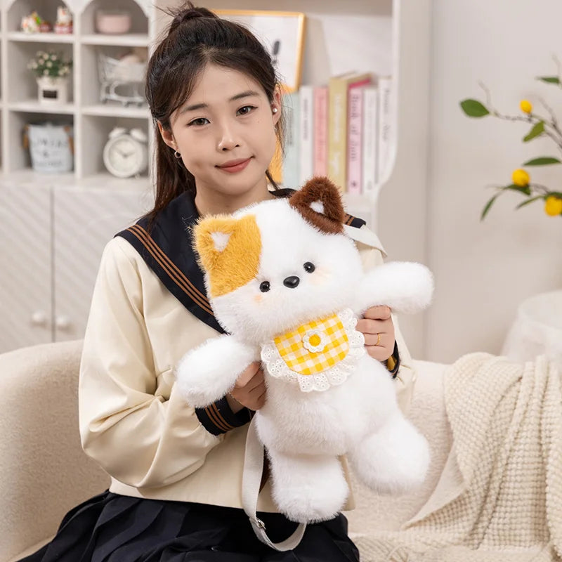 The Kawaii Fluffy Animal Crew Plush Backpack — Mochidachii (view 2)