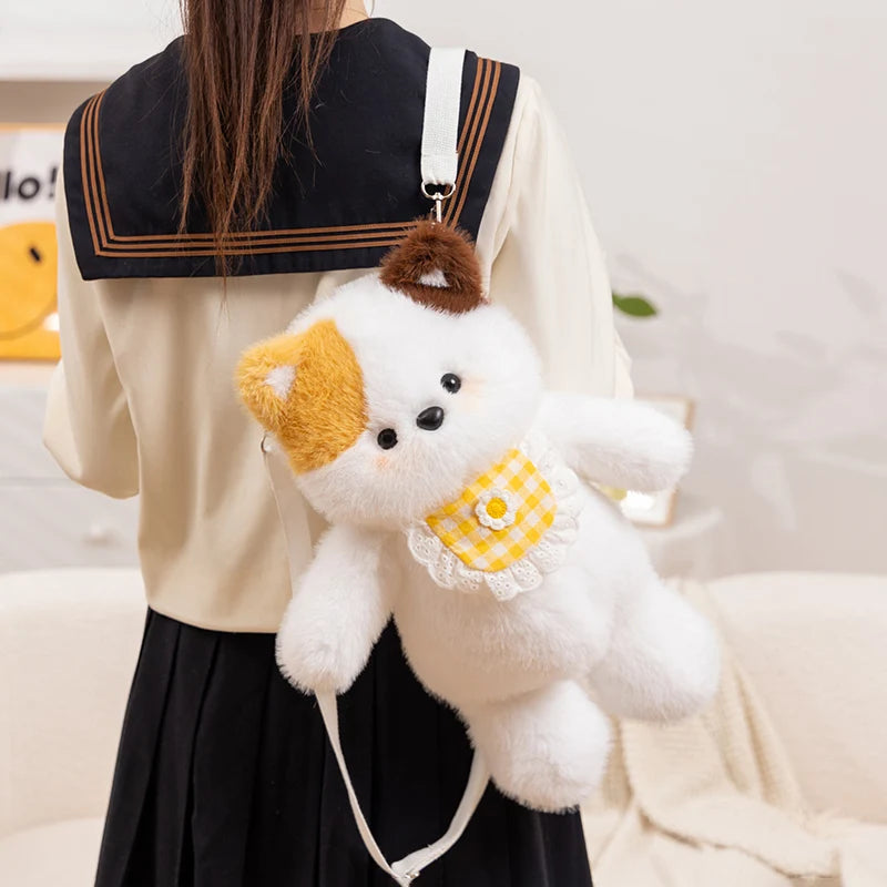 The Kawaii Fluffy Animal Crew Plush Backpack — Mochidachii (view 5)